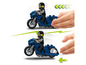 Ein LEGO Motorrad mit einer Minifigur