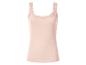 Damen-Spaghettiträger-Top in Zartrosa mit Spitzenbesatz.