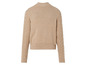 Beigefarbener Strickpullover mit Zopfmuster