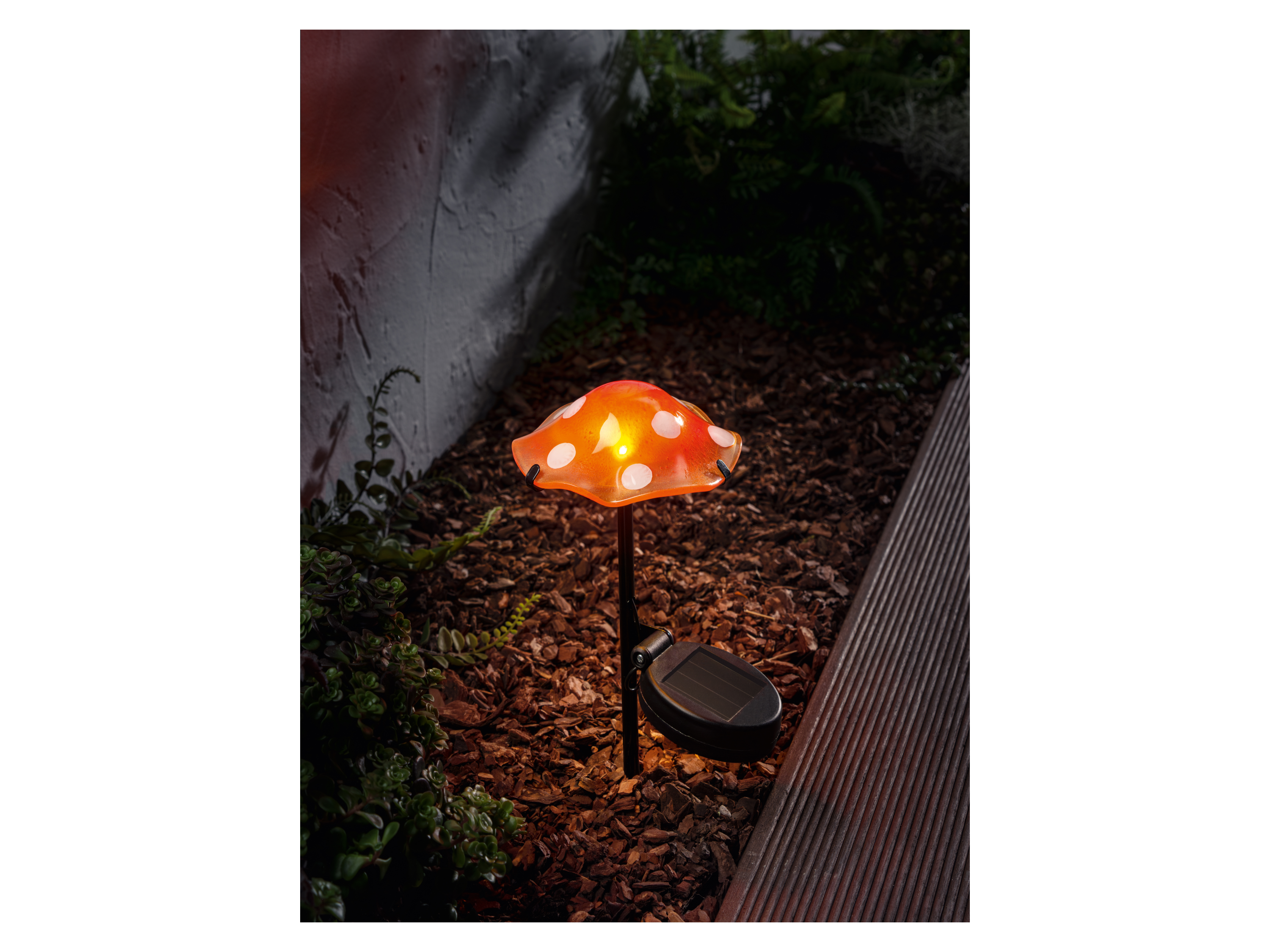 Thumbnail - LIVARNO home leuchtender Pilz mit Erdspieß, Solar und LED (Punkte/orange)