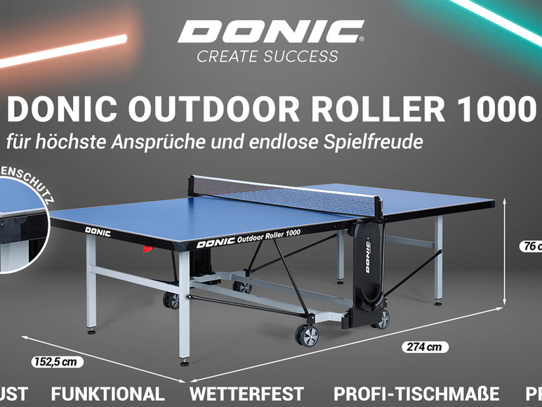 Gehe zu Vollbildansicht: DONIC Tischtennisplatte Outdoor Roller 1000 - Bild 12