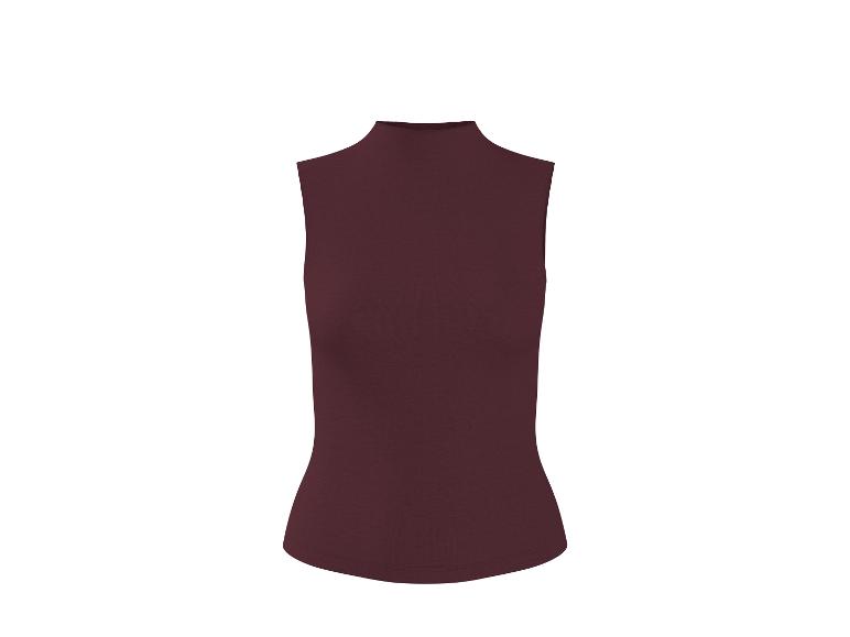 Damen-Rollkragentop in Bordeaux, ärmellos