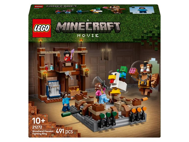 Minecraft Movie Woodland Mansion Fighting Ring Bausatz, 491 Teile, für Kinder ab 10 Jahren