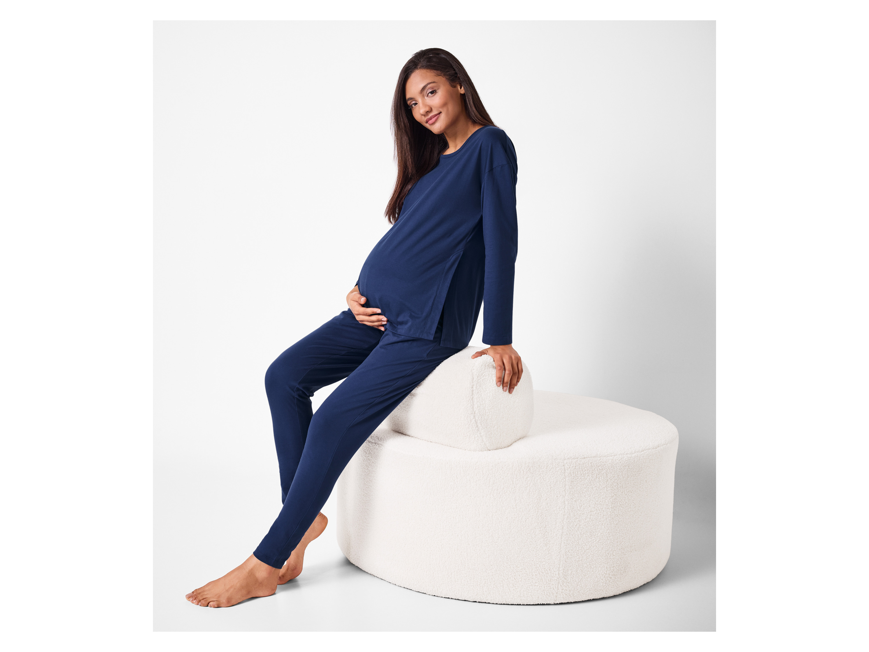 ESMARA® Damen Umstandspyjama (Blau, XS(32/34)) – Bild 2 von 4