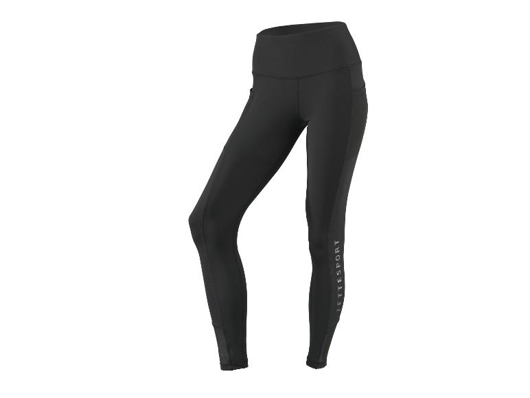 Schwarze Jette Sport Sportleggings mit hohem Bund und Seitentaschen.