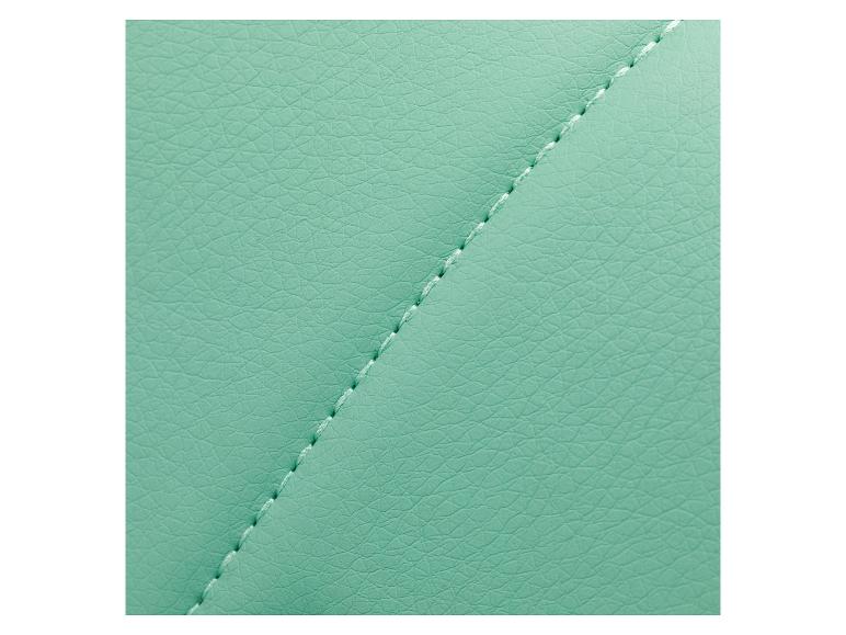 Mintgrüne Ledertextur mit diagonalen Nähten