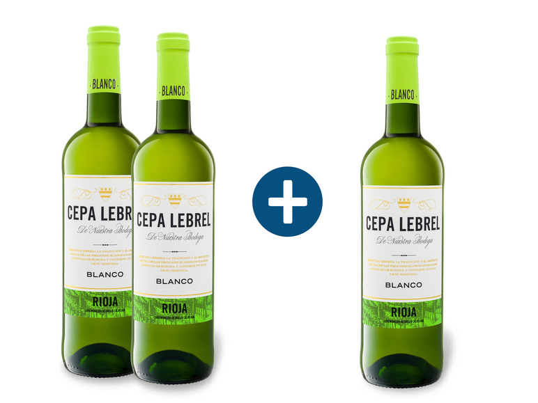 Gehe zu Vollbildansicht: 2+1 Paket Cepa Lebrel Blanco DOC trocken, Weißwein - Bild 1