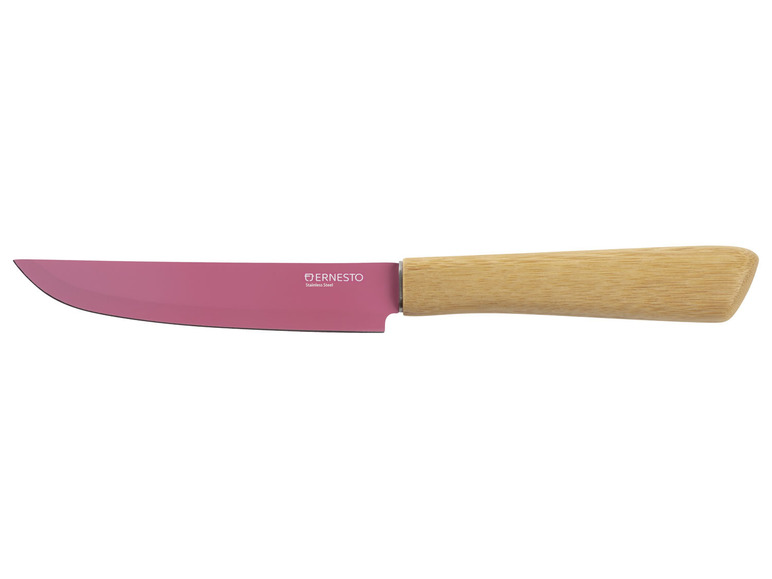Gehe zu Vollbildansicht: ERNESTO® Edelstahl-Messer, mit Bambus-Griff - Bild 6