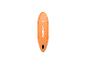 Orangefarbenes aufblasbares SUP-Board mit schwarzer Finnenbox.