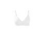 Weißes geripptes Bralette mit dünnen Trägern