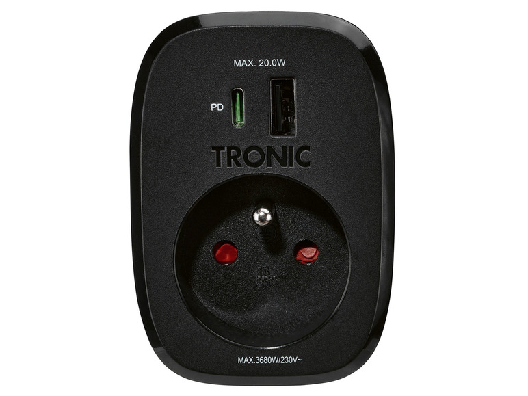 Gehe zu Vollbildansicht: TRONIC® Steckdosenadapter »TSPD20«, USB-A + USB-C, max. 20 W - Bild 2