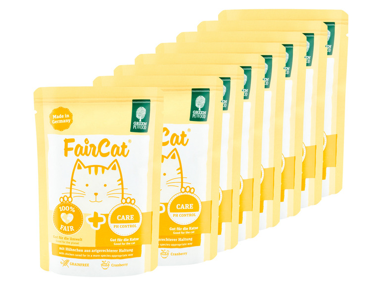 Gehe zu Vollbildansicht: Green Petfood FairCat Katzennassnahrung Care, 8 x 85 g - Bild 1