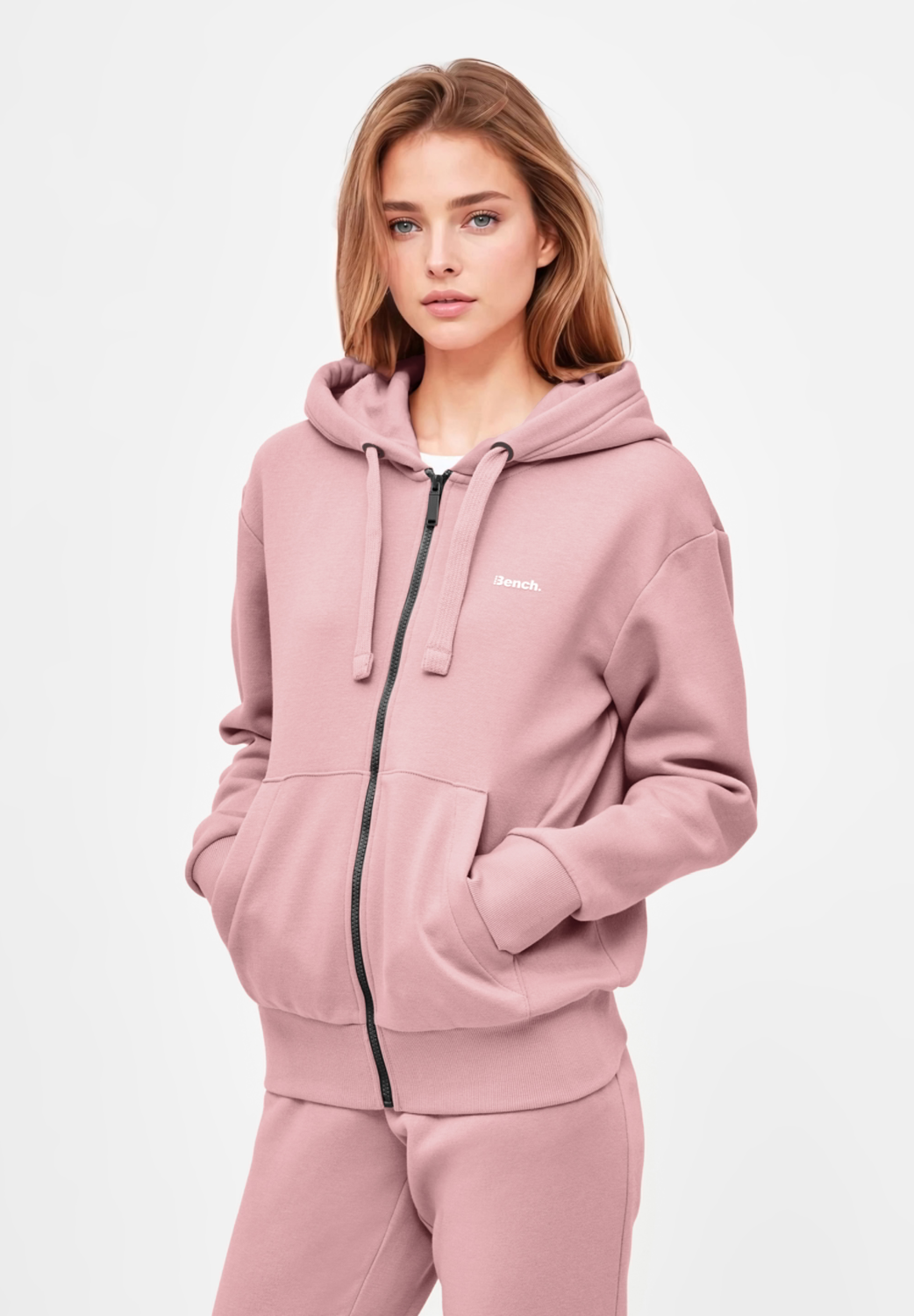 Thumbnail - BENCH Damen Sweathoodie/Sweatjacke (pink (Sweatjacke), L)