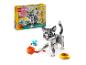 LEGO Creator 3-in-1 Set mit Katze, Maus und Futternapf.