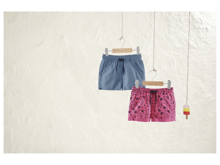 Gehe zu Vollbildansicht: lupilu® Kleinkinder Mädchen Shorts, 2 Stück, aus reiner Baumwolle - Bild 14