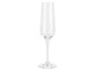 Ein leeres Champagnerglas.