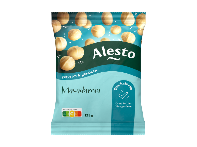 Alesto Macadamia geröstet & gesalzen, 125 g