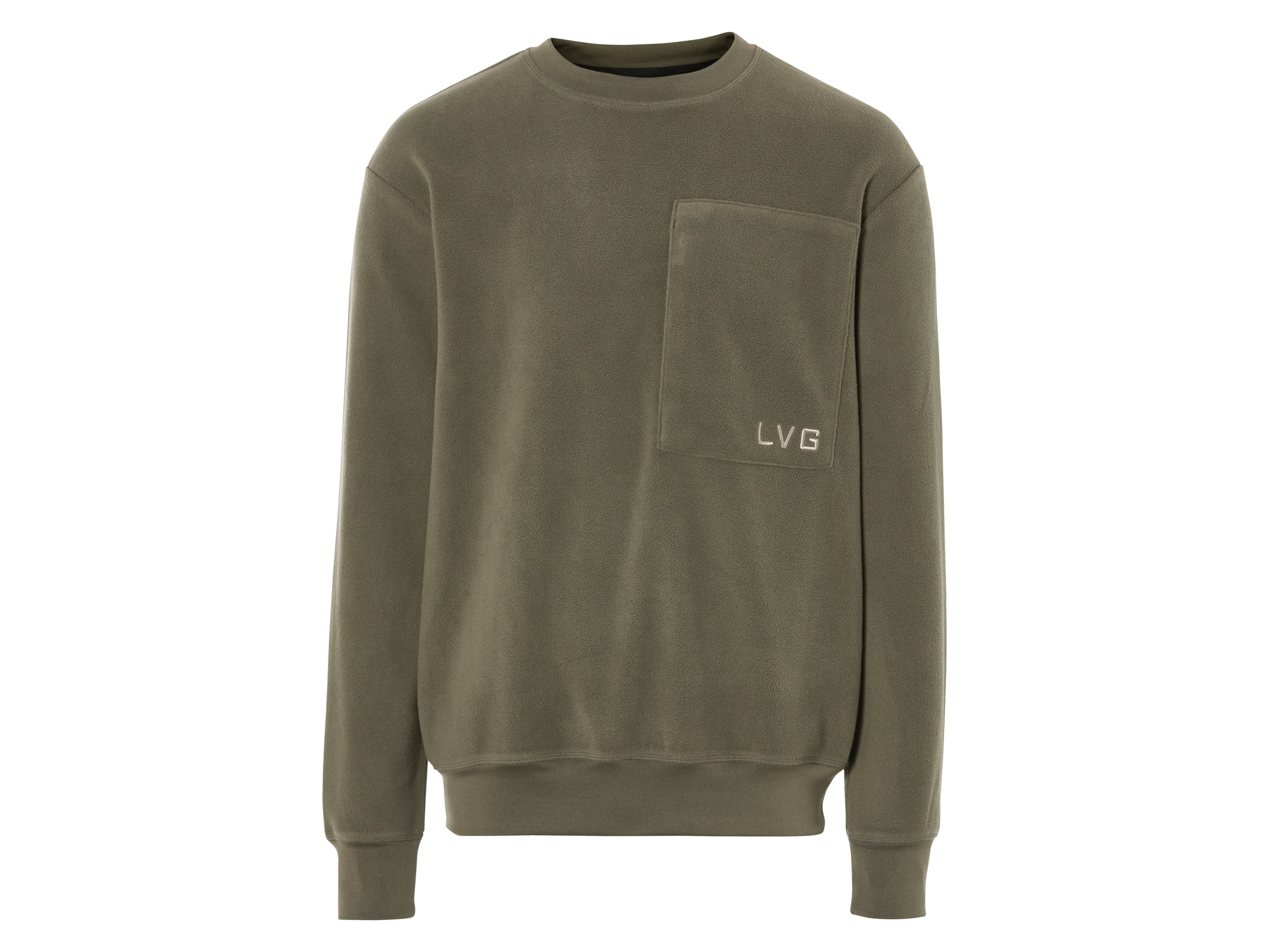 LIVERGY® Herren Sweatshirt Fleece (Khaki, XL(56/58))““ | Reißverschluss-Brusttasche