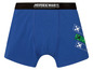 Blaue Minecraft Boxershorts mit schwarzem Bund.