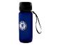 Blaue Wasserflasche mit schwarzem Verschluss und Chelsea Football Club Logo