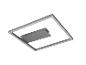 Moderne quadratische LED-Deckenleuchte in Silber.