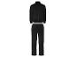 Ein schwarzer Trainingsanzug mit Jacke und Hose