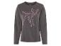 Ein graues Langarmshirt mit einem rosa Bambi-Druck.
