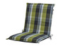Ein grün-graues kariertes Sitzkissen von Livarno.