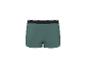 Grüne Boxershorts mit schwarzem Gummibund und weißen Streifen.