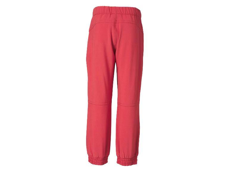 Rote Kinderhose mit elastischem Bund und Bündchen an den Beinabschlüssen, Rückansicht