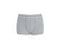 Graue Herren-Boxershorts mit weißem Gummiband.