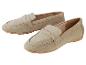 Beige Damen-Slipper aus Wildleder.