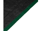 Schwarze Schutzplane mit grünem Rand.