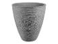 Grauer Blumentopf mit strukturierter Oberfläche