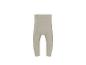 Beige gerippte Baby-Leggings mit hohem Bund.