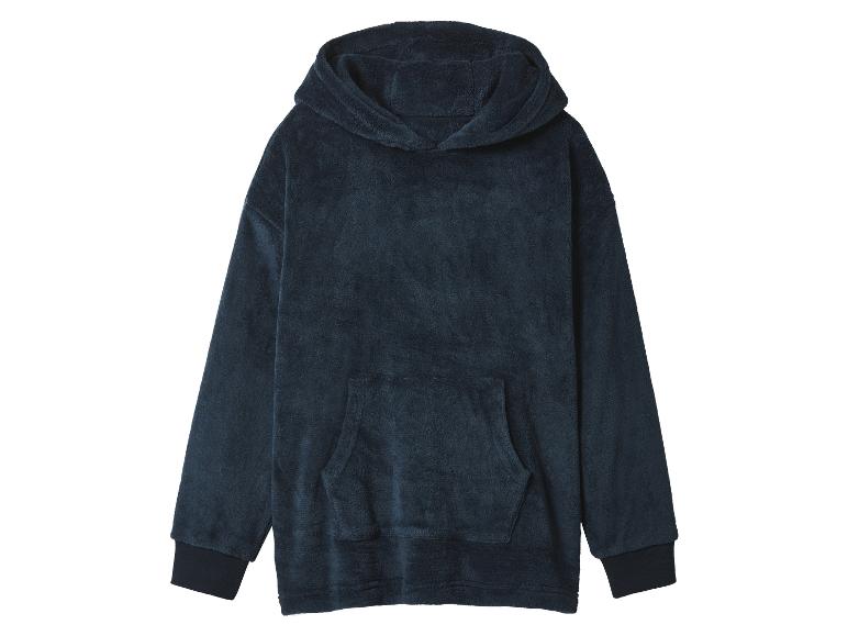 Dunkelblauer flauschiger Hoodie