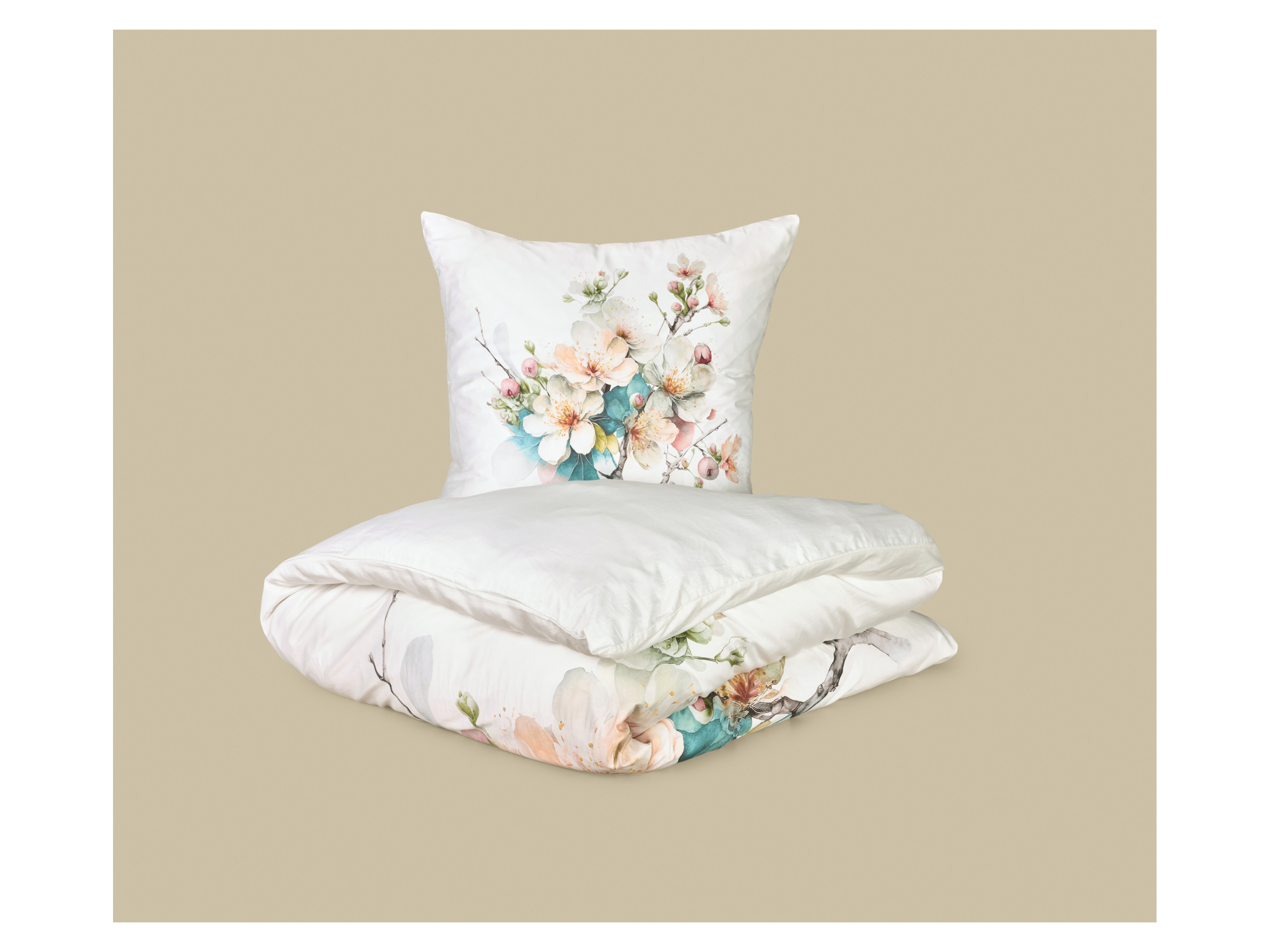 Thumbnail - LIVARNO® Bettwäsche Satin, 135 x 200 cm (Blütenbaum/weiß)