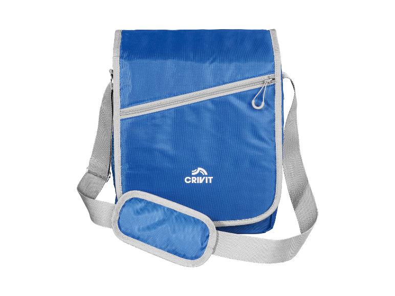 Blaue Crivit Umhängetasche mit kleiner Tasche.