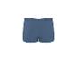 Rückansicht einer blauen Herren-Boxershorts mit gerippter Textur.