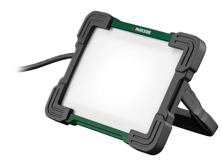 Grüner und schwarzer quadratischer LED-Arbeitsscheinwerfer mit Kabel und Ständer