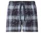 Herren-Pyjamashorts im Karomuster in Marineblau und Hellblau mit Kordelzug.