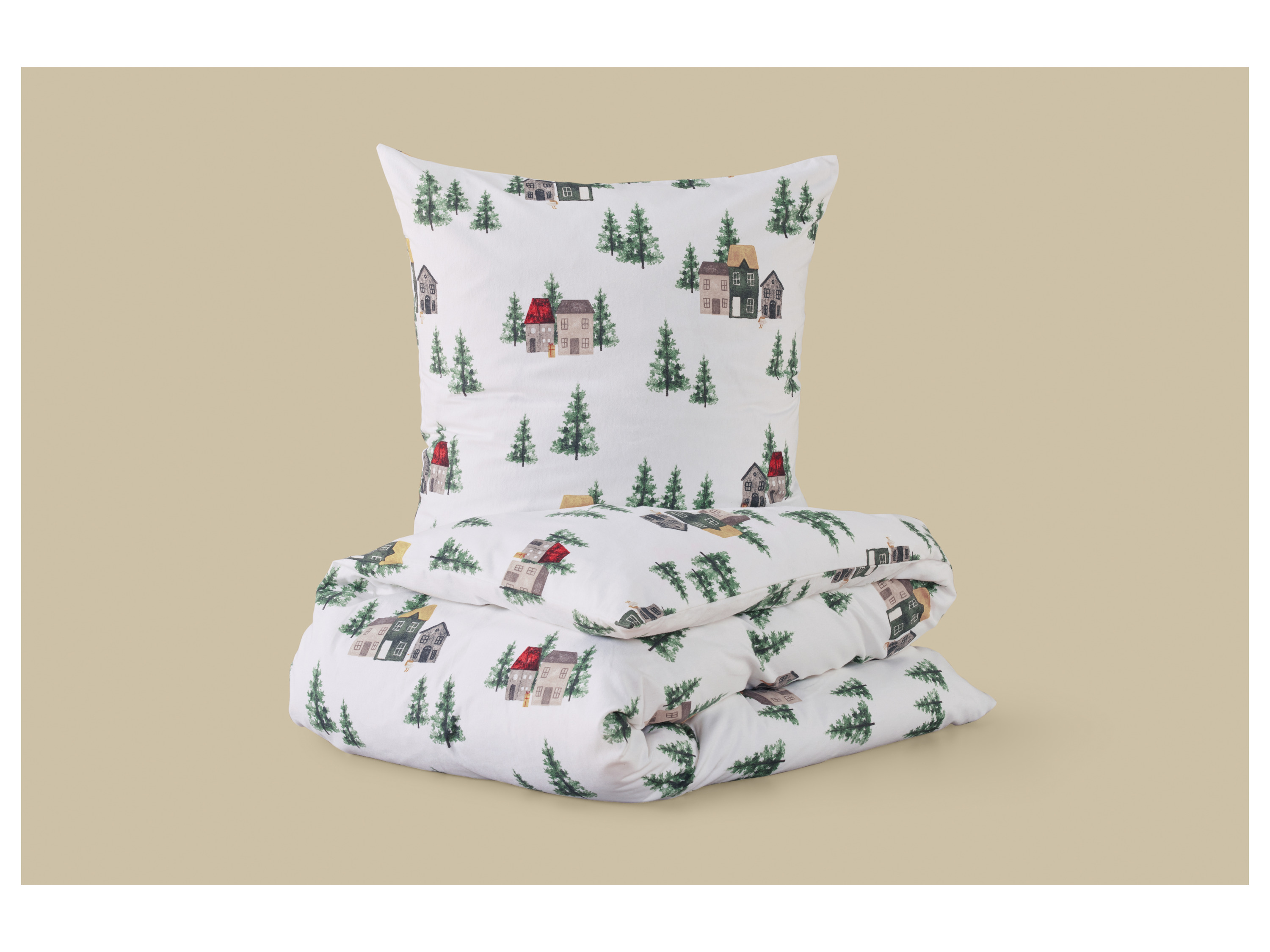 Thumbnail - LIVARNO® Feinbiber-Bettwäsche, 135 x 200 cm (Häuser)