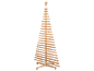 Minimalistischer Weihnachtsbaum aus Holz mit einem Stern an der Spitze