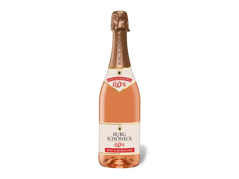 Flasche Burg Schöneck 0,0% alkoholfreier Roséwein.