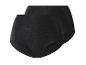 2er-Set schwarze High-Waist-Slips mit strukturiertem Blumenmuster