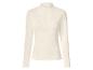 Geripptes Langarm-Rollkragenshirt in Beige