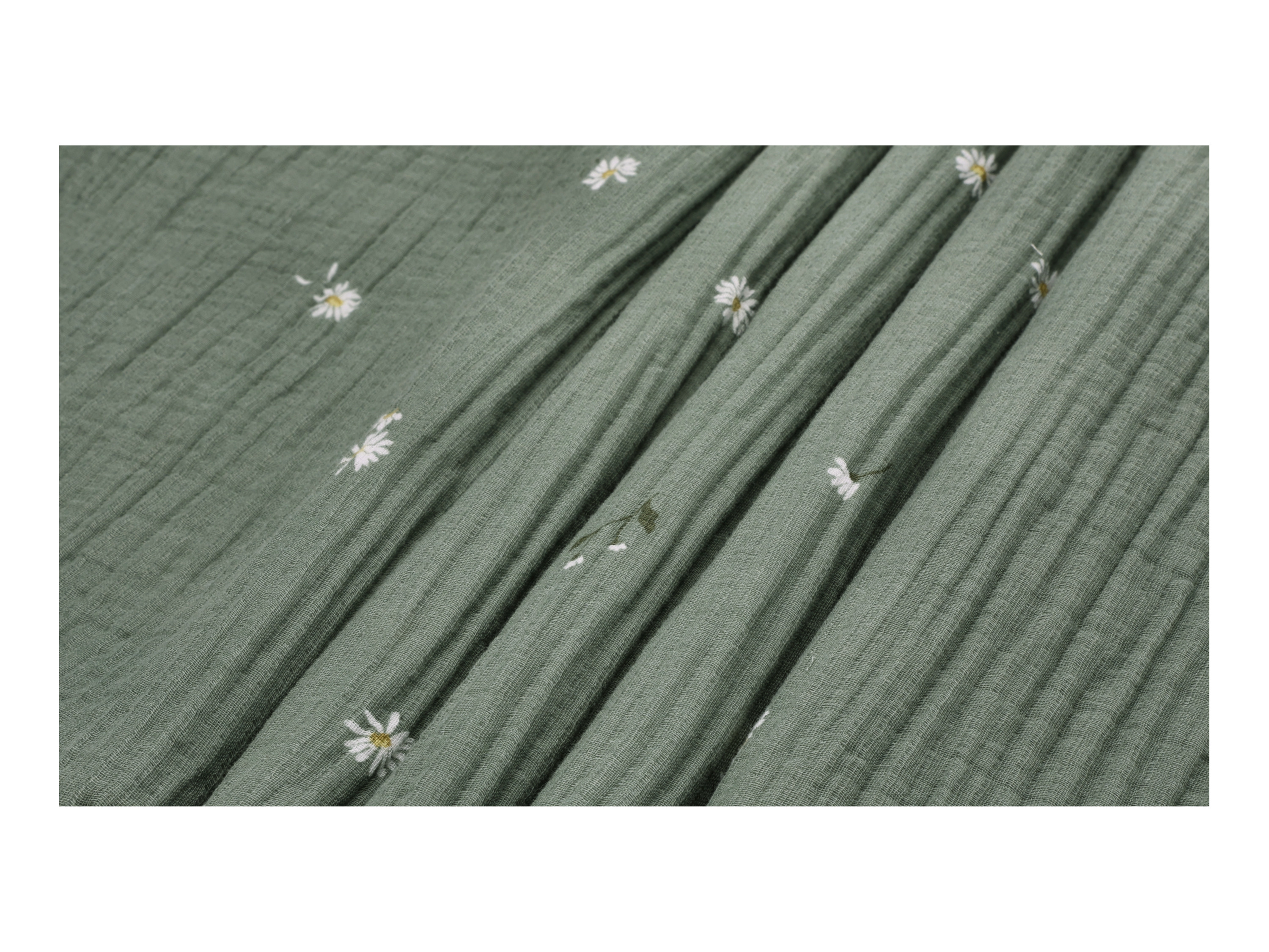 Thumbnail - LIVARNO® Musselin-Bettwäsche, 200 x 220 cm (Blumen/grün)