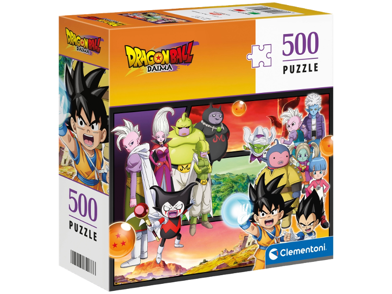 500-Teile-Puzzle mit Anime-Motiv und farbenfrohen Charakteren.
