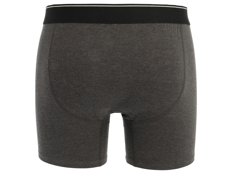 Graue Boxershorts mit schwarzem Bund.