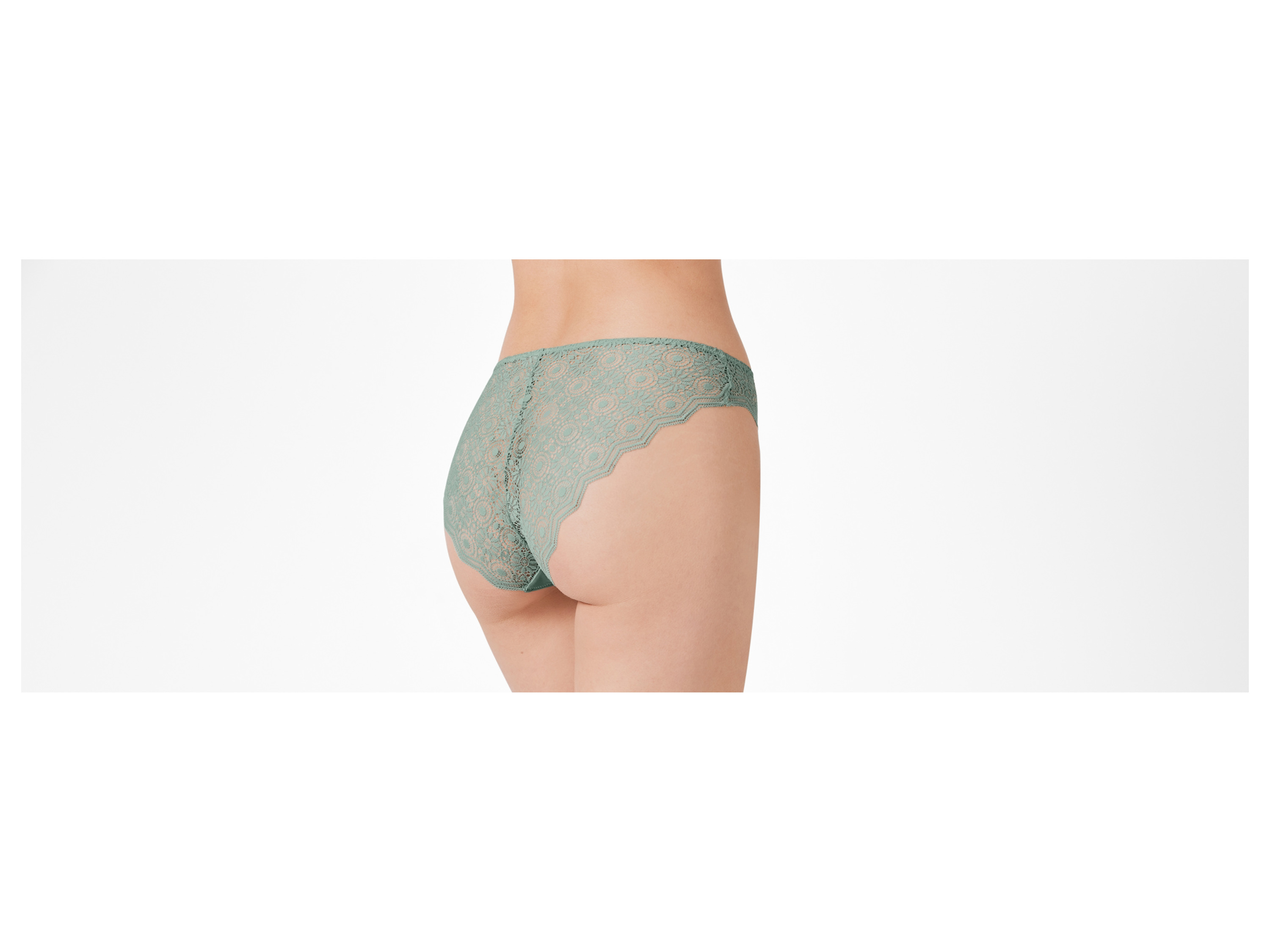 Thumbnail - esmara® Damen Slip Spitze, 2 Stück (Grün, XS(32/34))